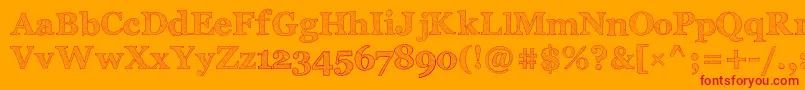 ArchisticoSimple Font – Red Fonts on Orange Background