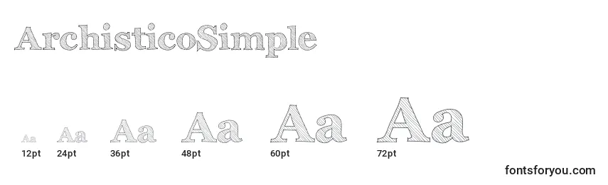 ArchisticoSimple Font Sizes