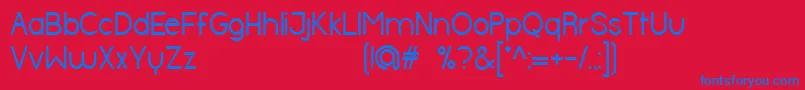 HalfmoonRegular Font – Blue Fonts on Red Background