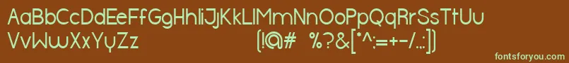 HalfmoonRegular-fontti – vihreät fontit ruskealla taustalla