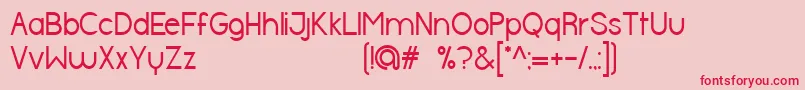 フォントHalfmoonRegular – ピンクの背景に赤い文字