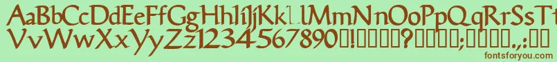 VicisskBold Font – Brown Fonts on Green Background