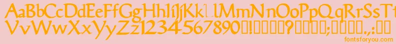 VicisskBold-Schriftart – Orangefarbene Schriften auf rosa Hintergrund