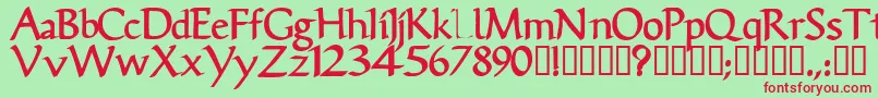 VicisskBold Font – Red Fonts on Green Background