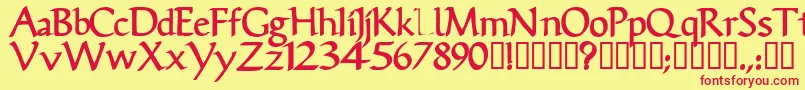 VicisskBold Font – Red Fonts on Yellow Background