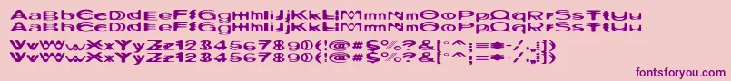 Ritualthree-Schriftart – Violette Schriften auf rosa Hintergrund