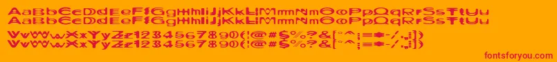 Ritualthree-Schriftart – Rote Schriften auf orangefarbenem Hintergrund