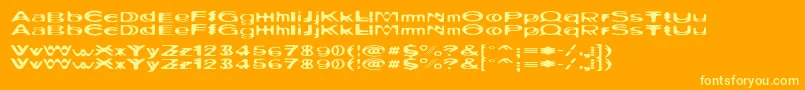 Ritualthree-Schriftart – Gelbe Schriften auf orangefarbenem Hintergrund