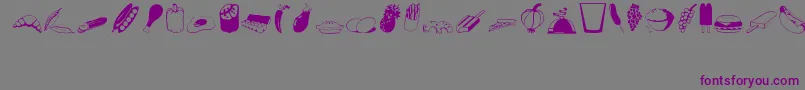 フォント001Eda – 紫色のフォント、灰色の背景
