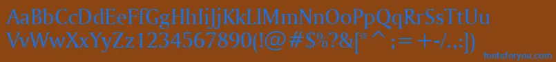 AmerigoBt Font – Blue Fonts on Brown Background