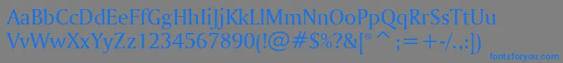 AmerigoBt-Schriftart – Blaue Schriften auf grauem Hintergrund