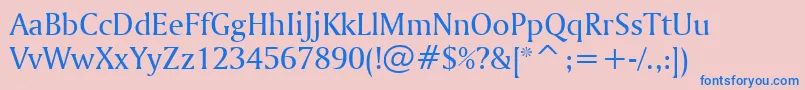 フォントAmerigoBt – ピンクの背景に青い文字