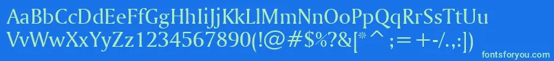 AmerigoBt Font – Green Fonts on Blue Background