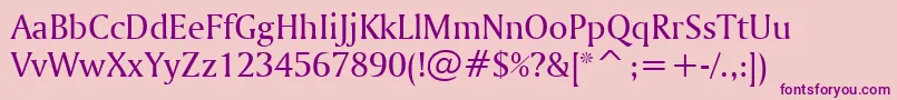 Weitere Informationen zur AmerigoBt-Schriftart AmerigoBt-Schriftart – Violette Schriften auf rosa Hintergrund