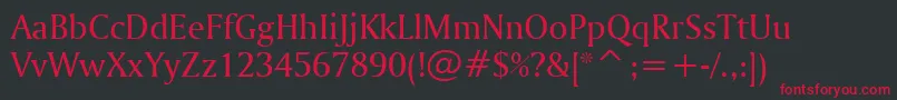 AmerigoBt Font – Red Fonts on Black Background