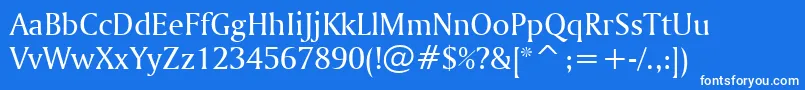 AmerigoBt Font – White Fonts on Blue Background
