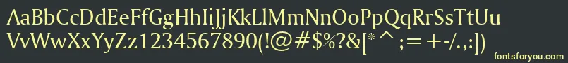 AmerigoBt Font – Yellow Fonts on Black Background