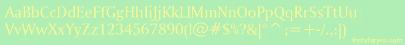 AmerigoBt Font – Yellow Fonts on Green Background