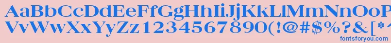フォントQuantasbroadextrabold – ピンクの背景に青い文字