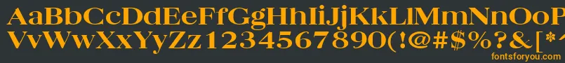 フォントQuantasbroadextrabold – 黒い背景にオレンジの文字