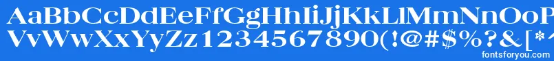 フォントQuantasbroadextrabold – 青い背景に白い文字