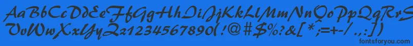 PattydbNormal Font – Black Fonts on Blue Background