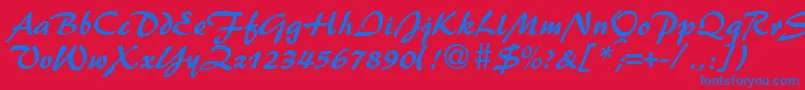 PattydbNormal Font – Blue Fonts on Red Background