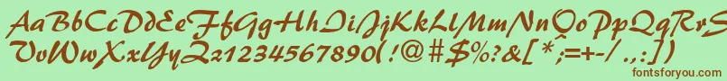 PattydbNormal Font – Brown Fonts on Green Background