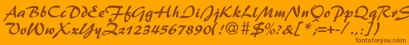Шрифт PattydbNormal – коричневые шрифты на оранжевом фоне