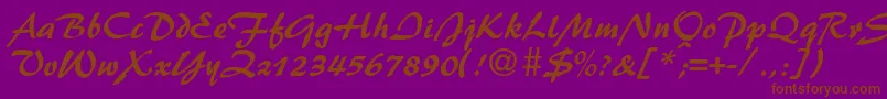 PattydbNormal Font – Brown Fonts on Purple Background