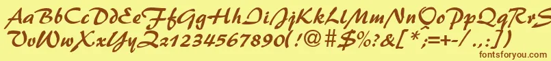 PattydbNormal Font – Brown Fonts on Yellow Background
