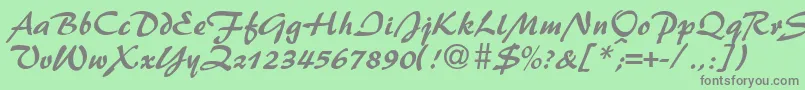 フォントPattydbNormal – 緑の背景に灰色の文字