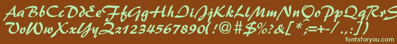 PattydbNormal Font – Green Fonts on Brown Background