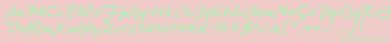 PattydbNormal-Schriftart – Grüne Schriften auf rosa Hintergrund