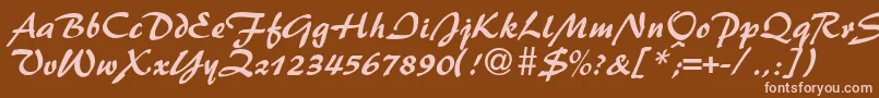 PattydbNormal Font – Pink Fonts on Brown Background