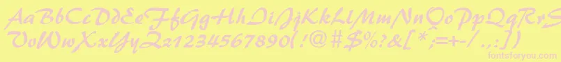 PattydbNormal Font – Pink Fonts on Yellow Background