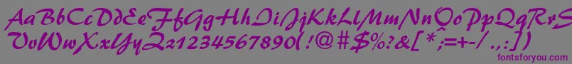 PattydbNormal Font – Purple Fonts on Gray Background