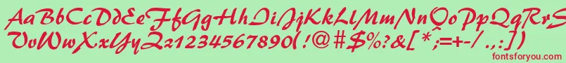 PattydbNormal Font – Red Fonts on Green Background