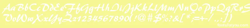 PattydbNormal Font – White Fonts on Yellow Background