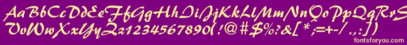 PattydbNormal Font – Yellow Fonts on Purple Background