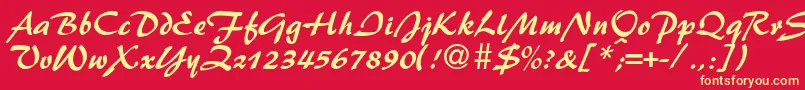 PattydbNormal Font – Yellow Fonts on Red Background