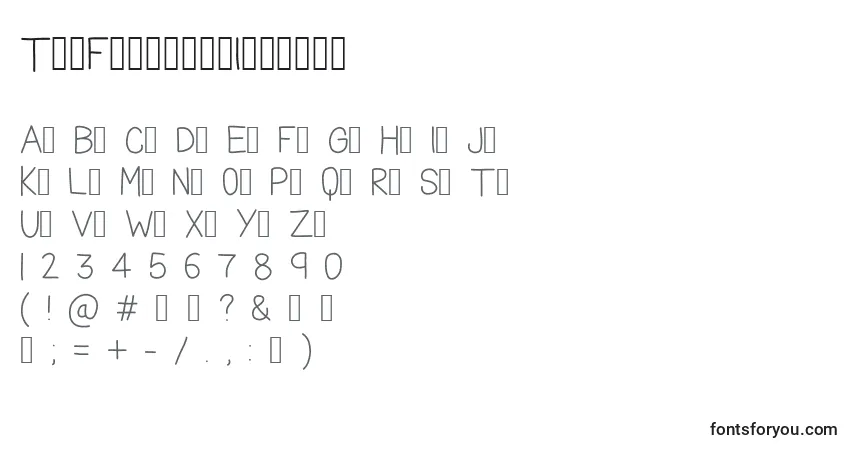 Шрифт TheFriendlyIndians – алфавит, цифры, специальные символы
