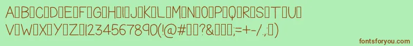 TheFriendlyIndians-fontti – ruskeat fontit vihreällä taustalla