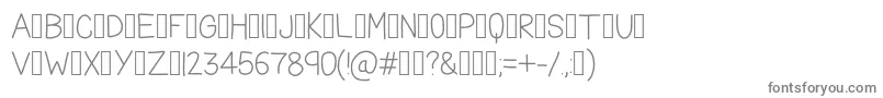 TheFriendlyIndians-fontti – harmaat kirjasimet valkoisella taustalla