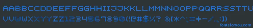 LightLedDisplay7 Font – Blue Fonts on Black Background