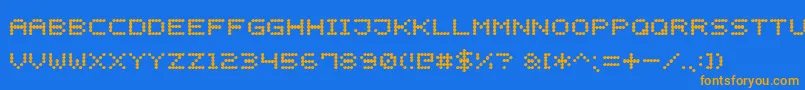 LightLedDisplay7 Font – Orange Fonts on Blue Background