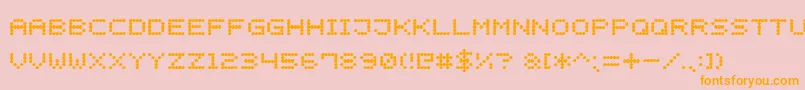 LightLedDisplay7 Font – Orange Fonts on Pink Background