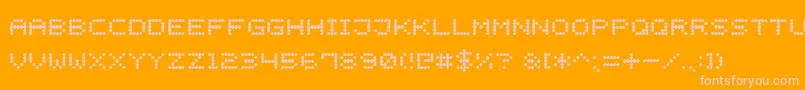 LightLedDisplay7 Font – Pink Fonts on Orange Background