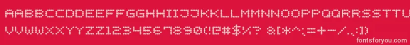 LightLedDisplay7 Font – Pink Fonts on Red Background