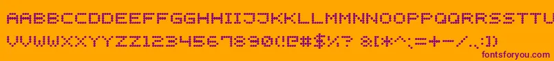 LightLedDisplay7 Font – Purple Fonts on Orange Background
